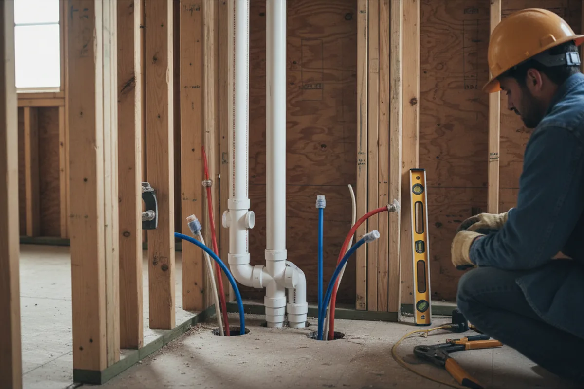 Drain and supply rough-in during Leak Detection in Wiconisco