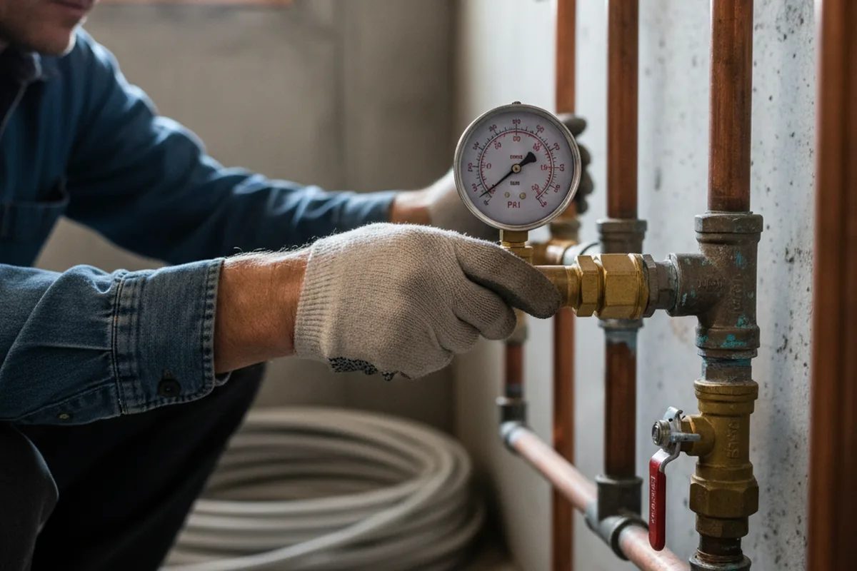Pressure testing a repaired line during Water Line Repair in Wiconisco